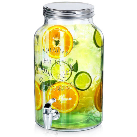 Barattolo erogatore di bevande in vetro con rubinetto da 6,2 l