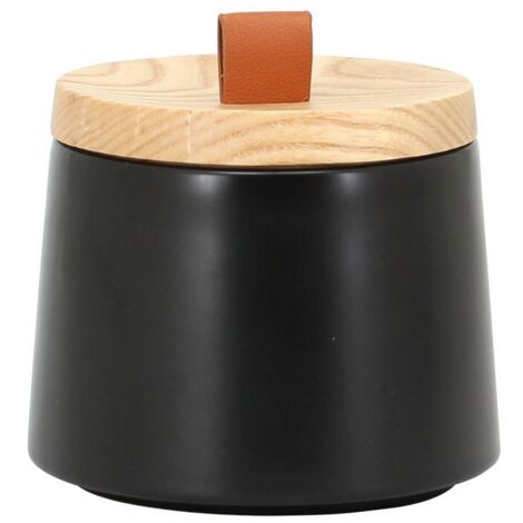 Barattolo in ceramica nera con coperchio - serie Graceful