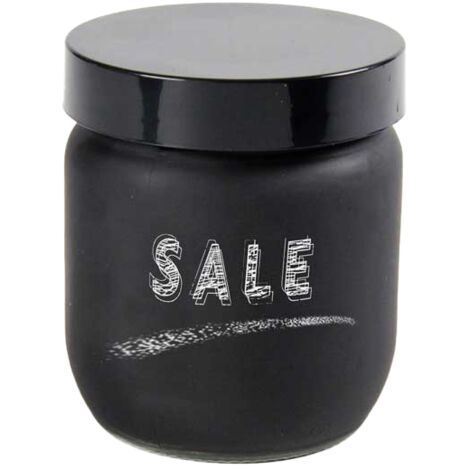 BARATTOLO IN VETRO SATINATO TONDO DA 425ML PER SALE COLORE NERO