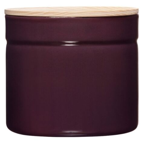 Barattolo Riess con coperchio in legno Ø13cm, 1,35 litri H12cm Smalto melanzana scuro