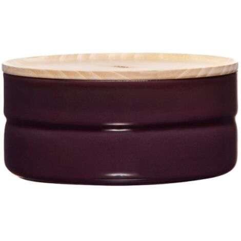 Barattolo Riess con coperchio in legno 13cm/6h 615ml Smalto melanzana scuro