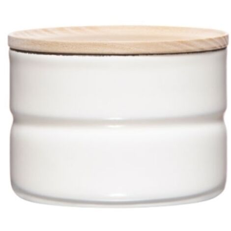 Barattolo Riess con coperchio in legno Ø8cm 230ml H 6cm Bianco puro