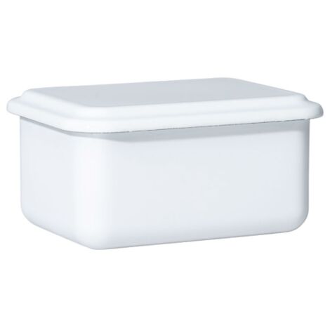 Barattolo Riess smaltato con coperchio 15x11x7cm Classic White