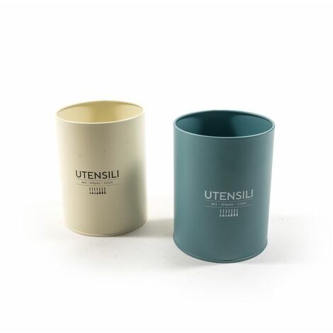 BARATTOLO UTENSILI IN MET DIAM 13XH.17 CM ASS CAD UNO