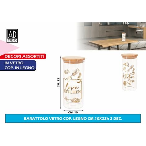 Baroni Home Barattolo Caffè in Ceramica Decorata Chiusura Ermetica Linea Pesci 10.5X10.5X17 cm 