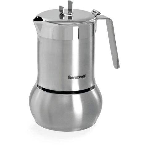 Barazzoni Moka Caffettiera CaffeTUMMY 4 Tz-Adatta ai Piani ad Induzione, Acciaio Inox