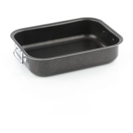 Barazzoni Rostiera/Lasagnera, Alluminio Rivestito, 35 x 25 cm, Nero, 35 cm