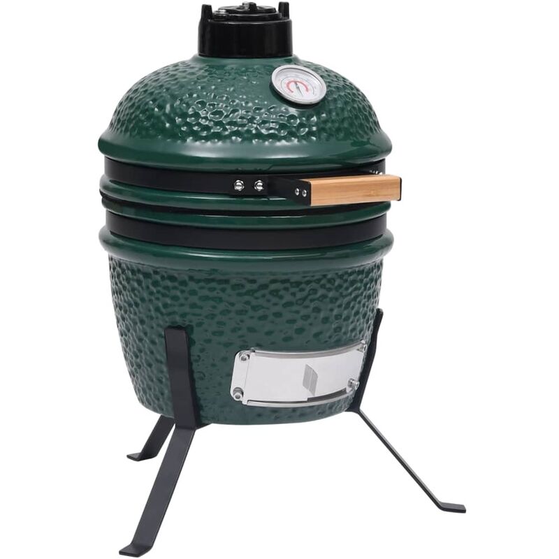 

Barbacoa 2 en 1 ahumadora Kamado de cerámica verde 56 cm