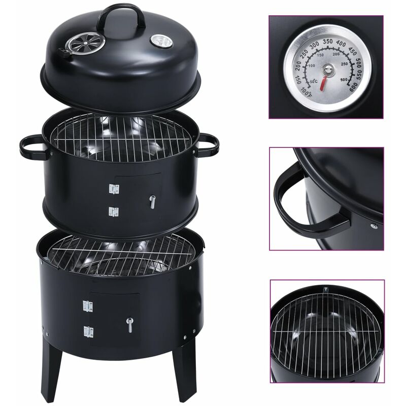 

Barbacoa ahumador de carbon 3 en 1 40x80 cm