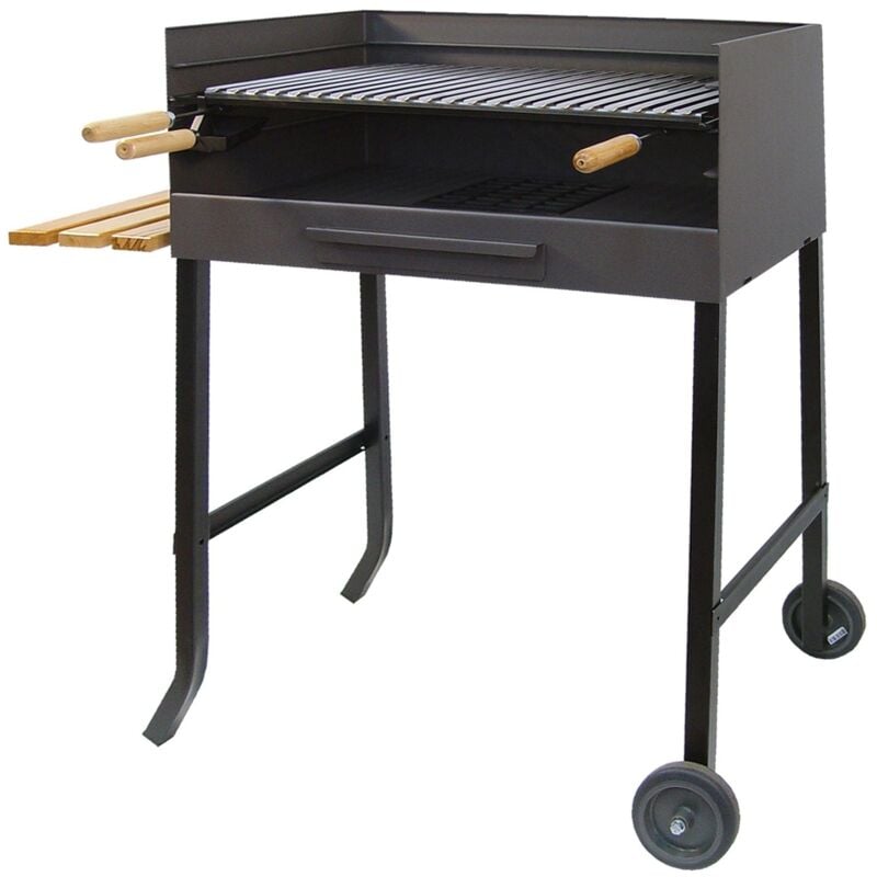 

Barbacoa con parrilla Inox y Bandeja de Madera 61x40x101 - Imex El Zorro