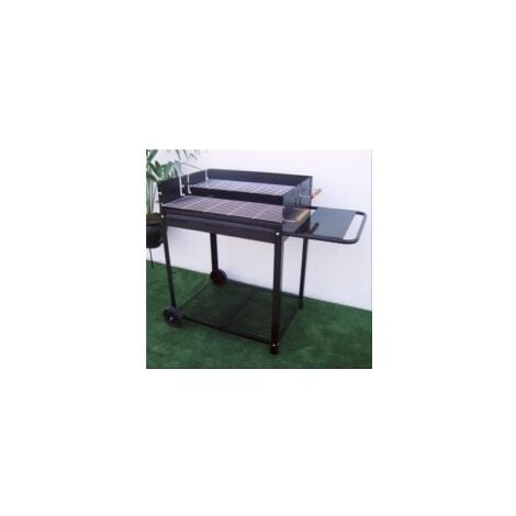 Barbacoa Carbon 115X55,5X95Cm 2 Parrillas C/Rda A/Car Xl Doble