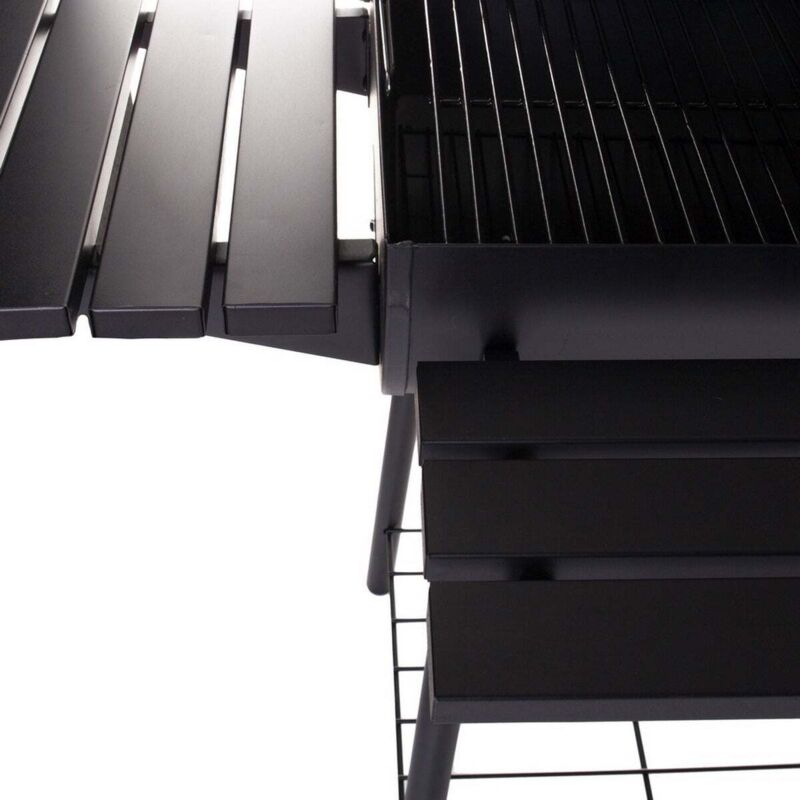 Barbacoa Carbon 110X75X128Cm Con Tapa Chimenea Acero - 149517