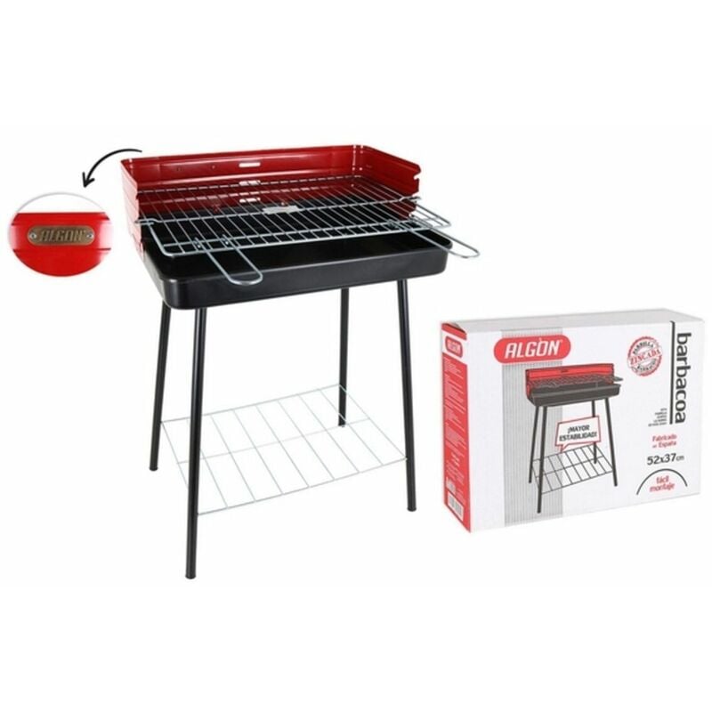 

Barbacoa de Carbón con Patas Algon Negro Rojo (52 x 37 x 71,5 cm) Acero Esmaltado -