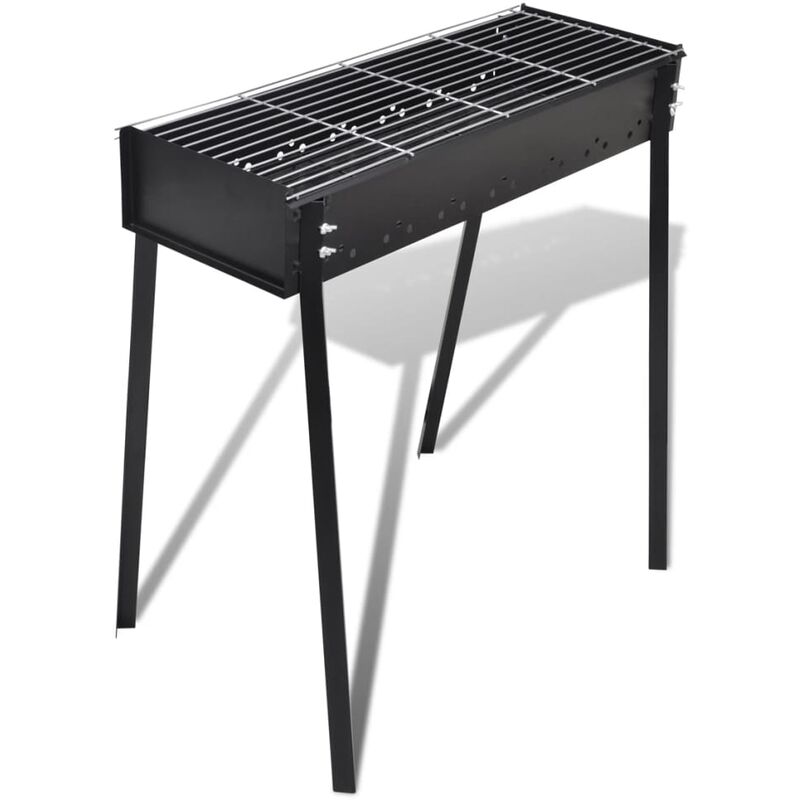 

Barbacoa de carbón cuadrada con soporte - Negro