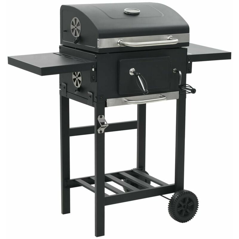 

Happyshopping - Barbacoa de carbon con estante inferior negra
