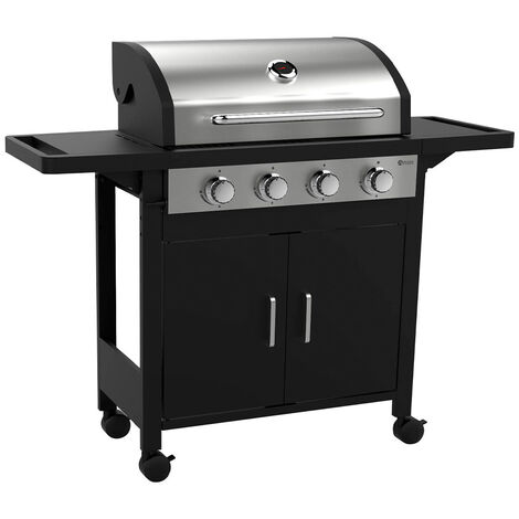 Barbacoa De Gas De Acero Inoxidable Pp 118x55x113 Cm-outsunny