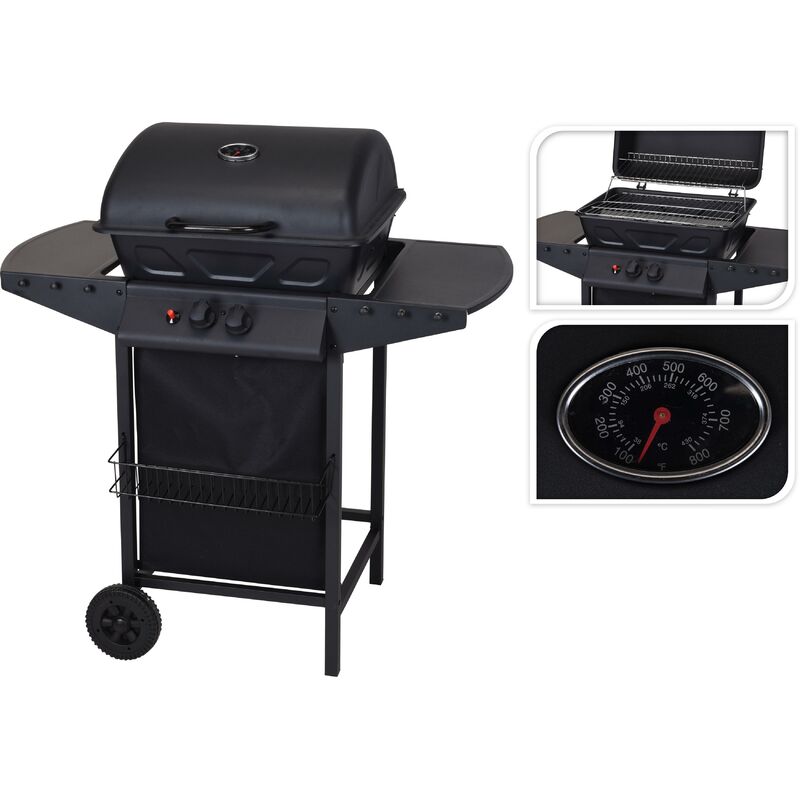 

Barbacoa De Gas Con 2 Quemadores Black