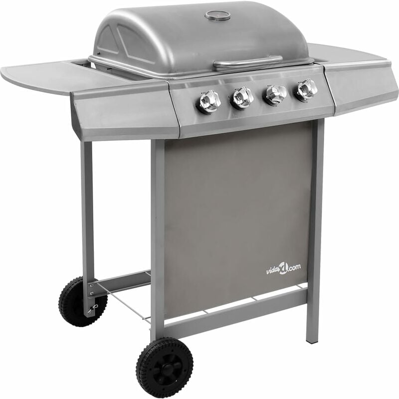 

Barbacoa de gas con 4 fogones plateado - Plateado