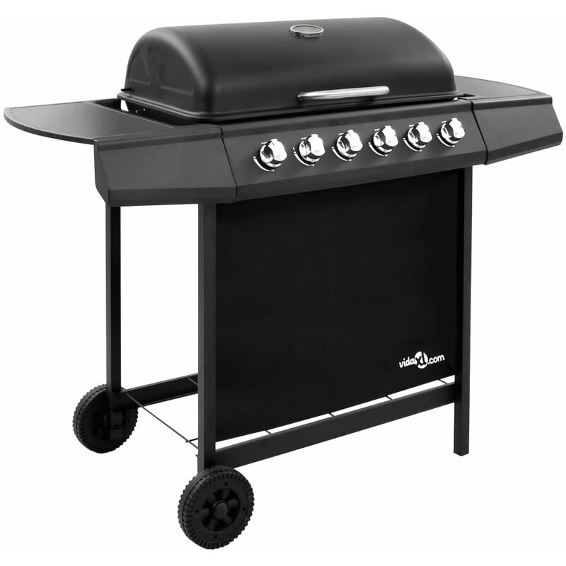 

Happyshopping - Barbacoa de gas con 6 fogones negro