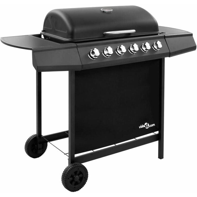 

Asupermall - Barbacoa de gas con 6 fogones negro