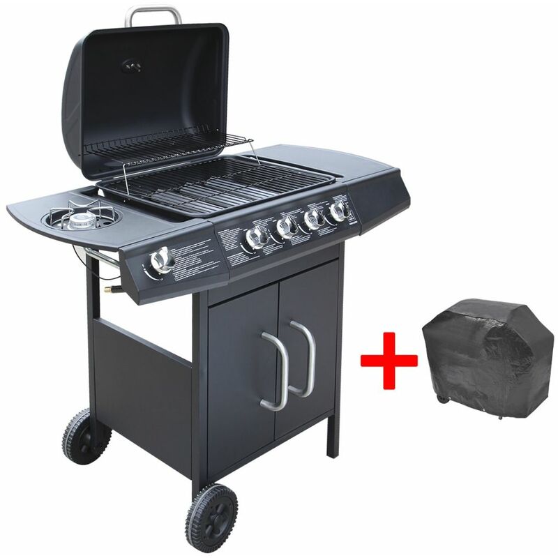 

Barbacoa grill de gas 4+1 quemadores negra