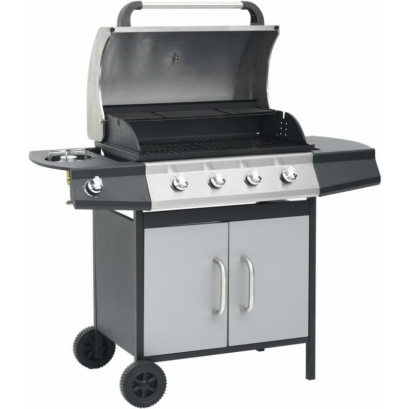 

BHD - Barbacoa grill de gas 4+1 quemadores negra y plateada