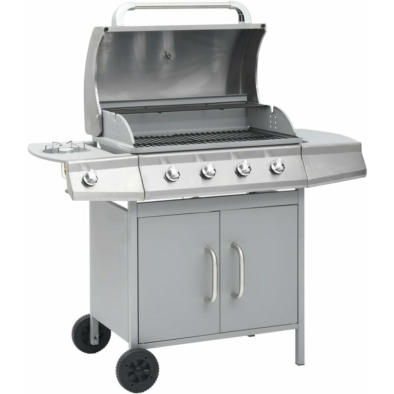 

BHD - Barbacoa grill de gas 4+1 quemadores plateada