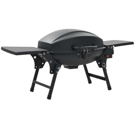 Barbacoa portátil de gas con 1 zona de cocción negra vidaXL