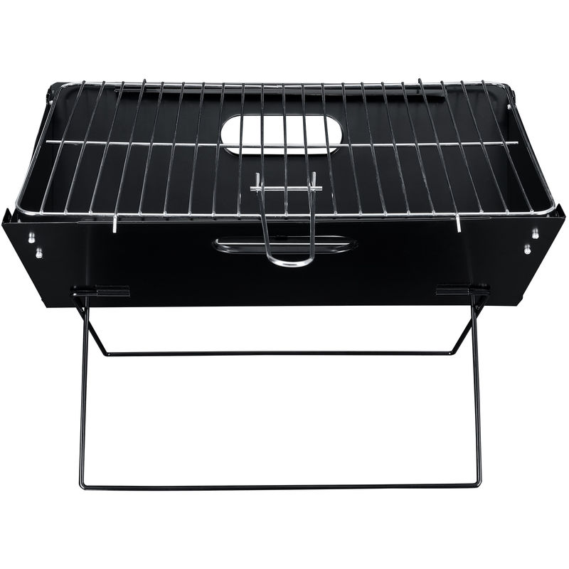 

Barbacoa Portátil Plegable - con Parrilla - BBQ - 45 x 30 x 30 cm - Grill - Acero de 0,5cm - para Cámping Picnic para Cocinar Asar - Negro