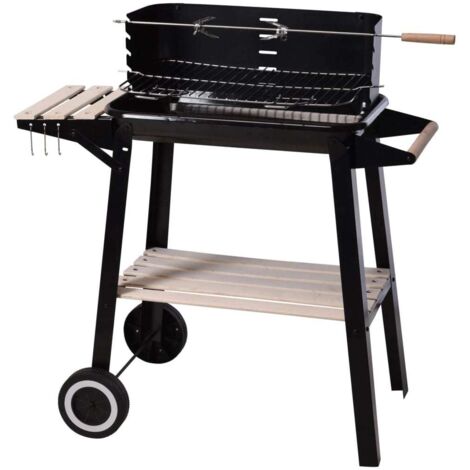 BARBACOA RECTANGULAR DE CARBON 54x34x6.5cm
