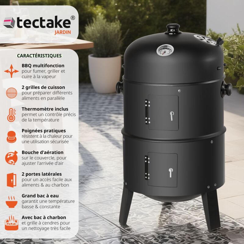 Barbecue 3 en 1, Grill, Fumoir, Smoker avec Thermomètre et Chine La Chine prix bon marché de fumeur barbecue four
