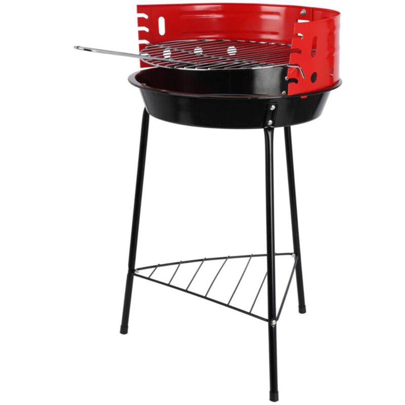 Wellhome - Barbecue à 3 pieds Well Home avec grille chromée en noir 32x33x55cm