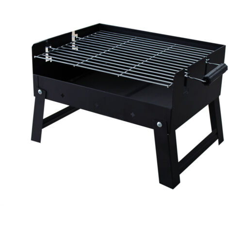 Barbecue a Carbone 50,5x34,5x31,5 cm Pieghevole in Acciaio Adventure Nero
