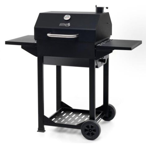 Barbecue a Carbone Clint con Affumicatore Griglia Inox 51x49cm, Regolabile, con Mensole e Termometro