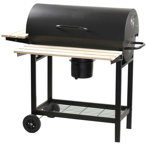 Barbecue a Carbone  con Coperchio 108x72x101 cm in Acciaio Inox con Ruote Gringo