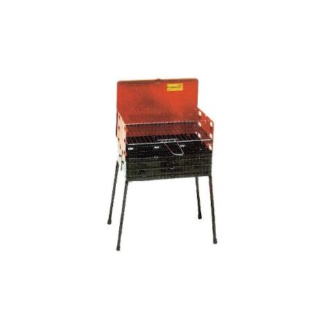 MILLE SRL Barbecue a carbone pic-nic richiudibile a valigetta - griglia 40x30cm - Made in Italy