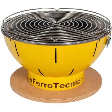 Barbecue a Carbonella Ø41x25 cm Smile in Acciaio Giallo