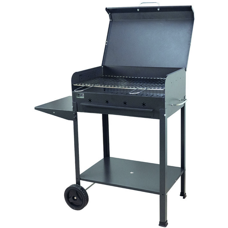 Barbecue rettangolare a carbonella stella con ruote - griglia cm.57,5x37