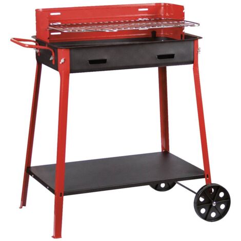Barbecue a carbonella con ruote 60x40 cm