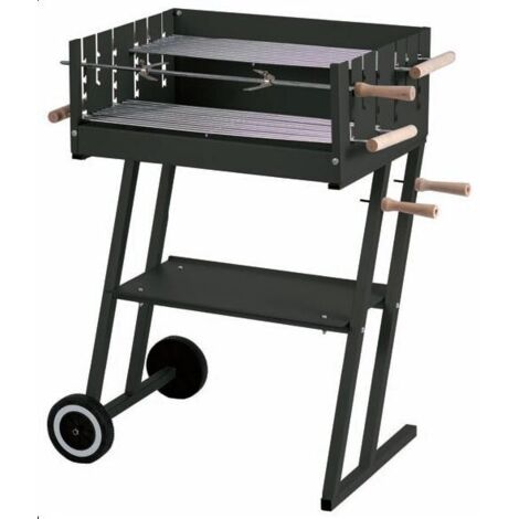 Barbecue a carbonella con struttura in acciaio, completo