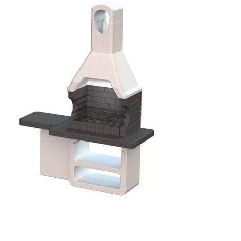 barbecue a carbonella in calcestruzzo modello ulisse, 170x64x232 cm - sarom fuoco