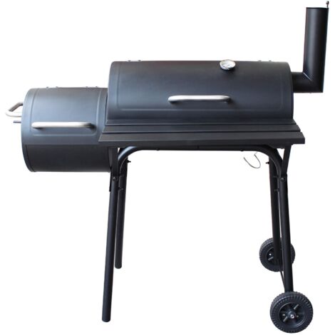 Barbecue à charbon 110x64x114 cm en acier peint noir - Rosarno