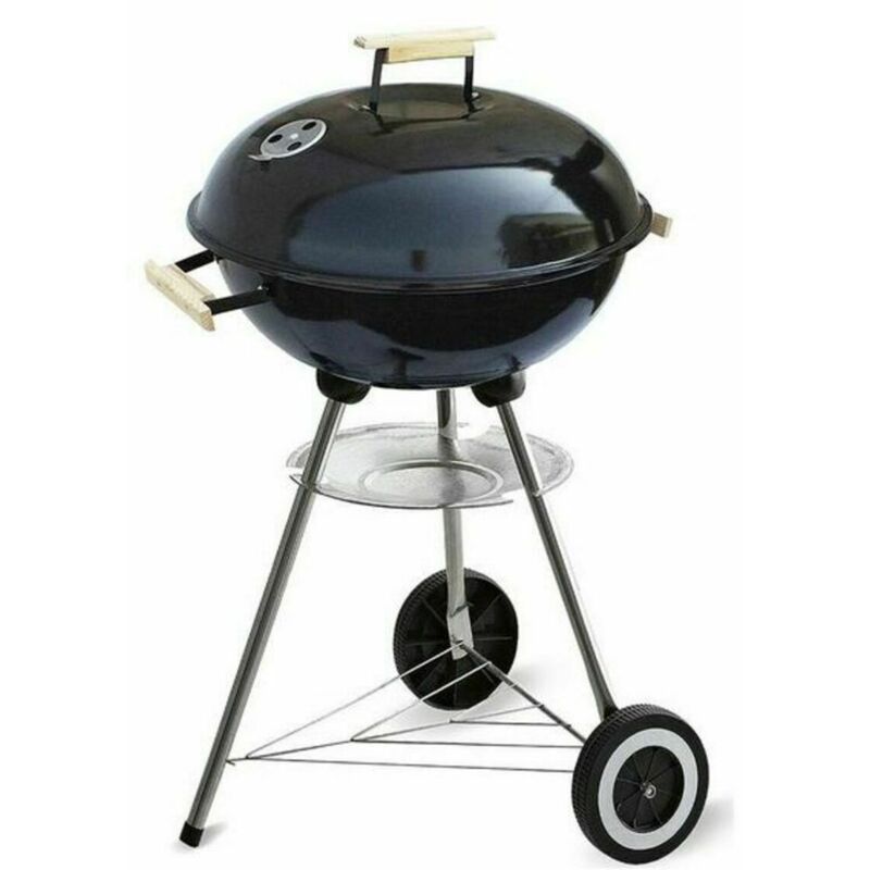 Algon - Barbecue de Charcoal Round 45cm with Resistant and Durable Reinforcement - Zinc Plated Grill Stable Legs and Functional Design Made in Spain