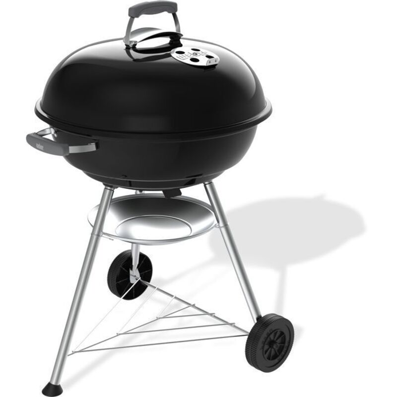 Barbecue a charbon - Weber - Compact Kettle - Ø57 cm - Acier émaillé - Clapet d'aération - 9 couverts - Noir