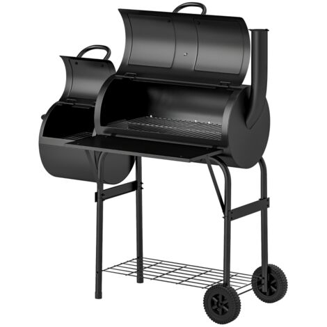 Barbecue à charbon de bois en acier, chariot de barbecue à charbon pour barbecue, camping, jardin, 109 x 60 x 120 cm
