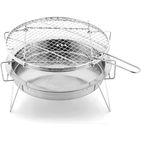 Barbecue à charbon de bois Grille à charbon de bois portable en acier inoxydable Convient pour le camping en plein air Patio Arrière-cour Famille Amis Rassemblement Barbecue portable