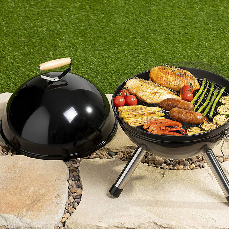 Dazhom - Barbecue à Charbon de Bois,31×31×41cm,Portable Démontable pour Barbecue extérieur de Jardin Camping et Pique Nique,Noir