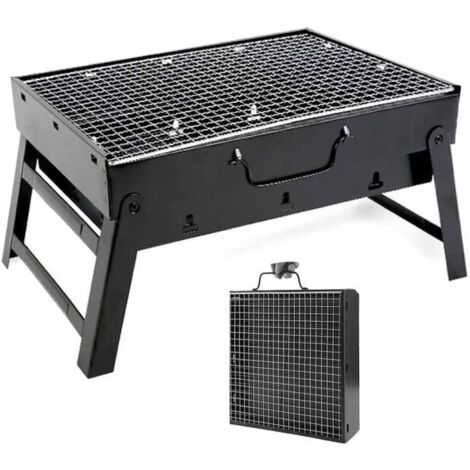 Barbecue à charbon LSHOME Mini Grill Portable en Acier Inoxydable - 6 personnes