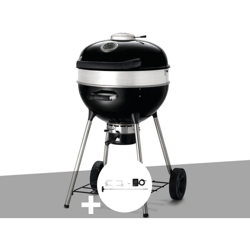 Napoleon - Barbecue à charbon Charcoal Kettle Pro 57 cm + Rôtissoire pour barbecues à charbon Rodeo Pro