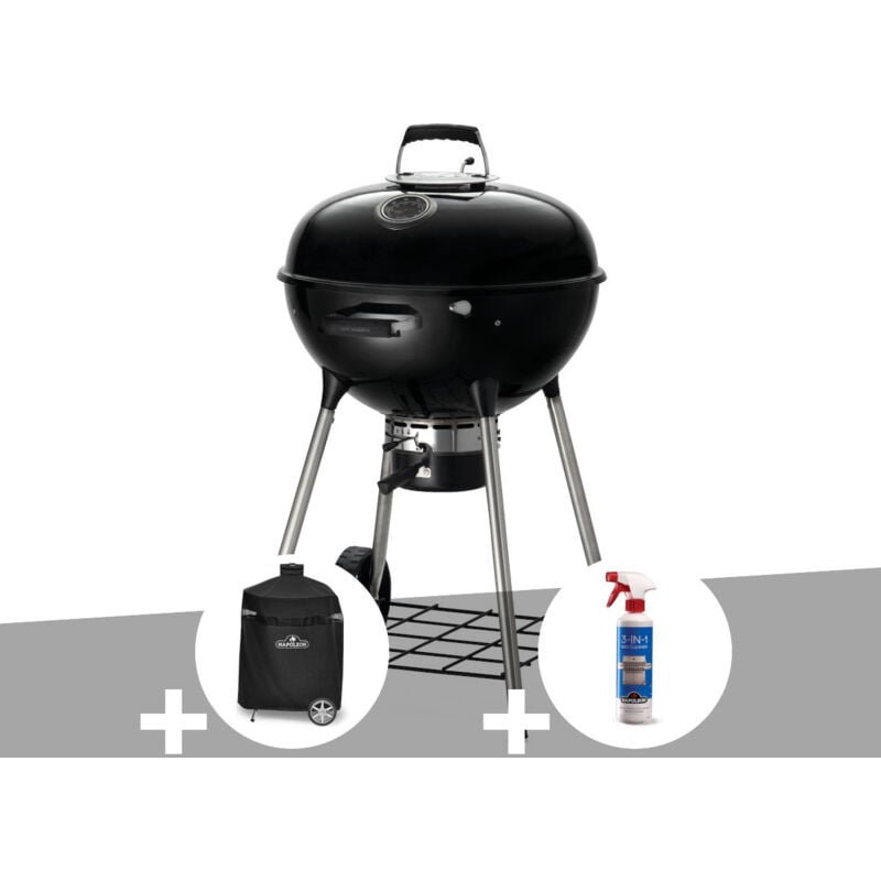Barbecue à charbon Napoleon Kettle Premium 57 cm + Housse de protection + Nettoyant grill 3 en 1 - Napoleon